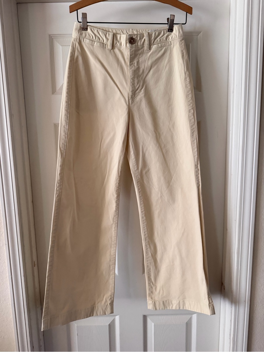 GAP Cream Wide-Leg High-Rise Pants